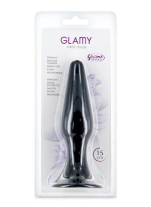 Plug anal noir 15cm avec ventouse - CC5700403010